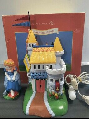 Department 56 Cinderella's Castle Storybook Village Set ~ Top Flag Missing-